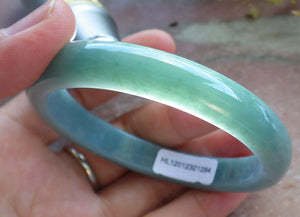55mm Certified Hand Carved Green Natural A JADE Jadeite Circle Bangle Bracelet