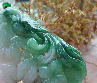 Certified Hand Carved Natural Myanmar Burma A Jade jadeite Pendant Necklace 3 item