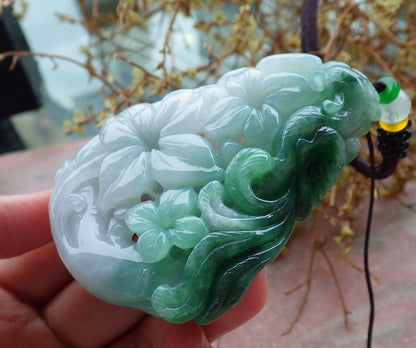 Certified Hand Carved Natural Myanmar Burma A Jade jadeite Pendant Necklace 3 item