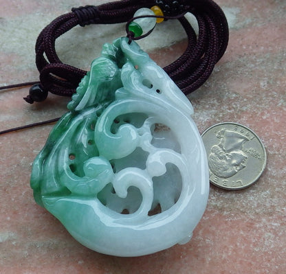 Certified Hand Carved Natural Myanmar Burma A Jade jadeite Pendant Necklace 3 item