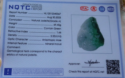 Certified Hand Carved Natural Myanmar Burma A Jade jadeite Pendant Necklace 3 item