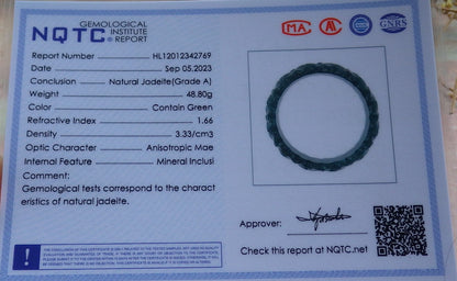 56mm Certified Hand Carved Natural A JADE Jadeite Rose Flower Circle Bangle Bracelet