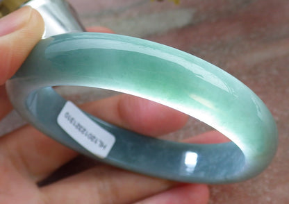 55mm Certified Hand Carved Green Natural A JADE Jadeite Circle Bangle Bracelet