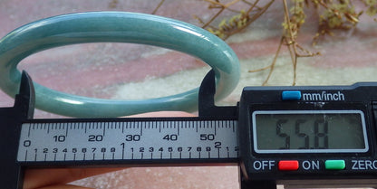 56mm Certified Hand Carved Natural A JADE Jadeite Circle Round Bangle Bracelet