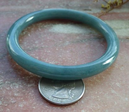 56mm Certified Hand Carved Natural A JADE Jadeite Circle Round Bangle Bracelet
