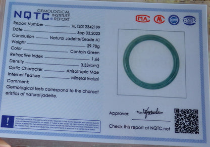 56mm Certified Hand Carved Natural A JADE Jadeite Circle Round Bangle Bracelet
