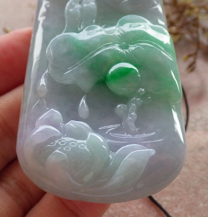 Certified Hand Carved Green Natural Myanmar Burma A Jade jadeite Sakyamuni Buddha God Spit Bead Pendant Necklace