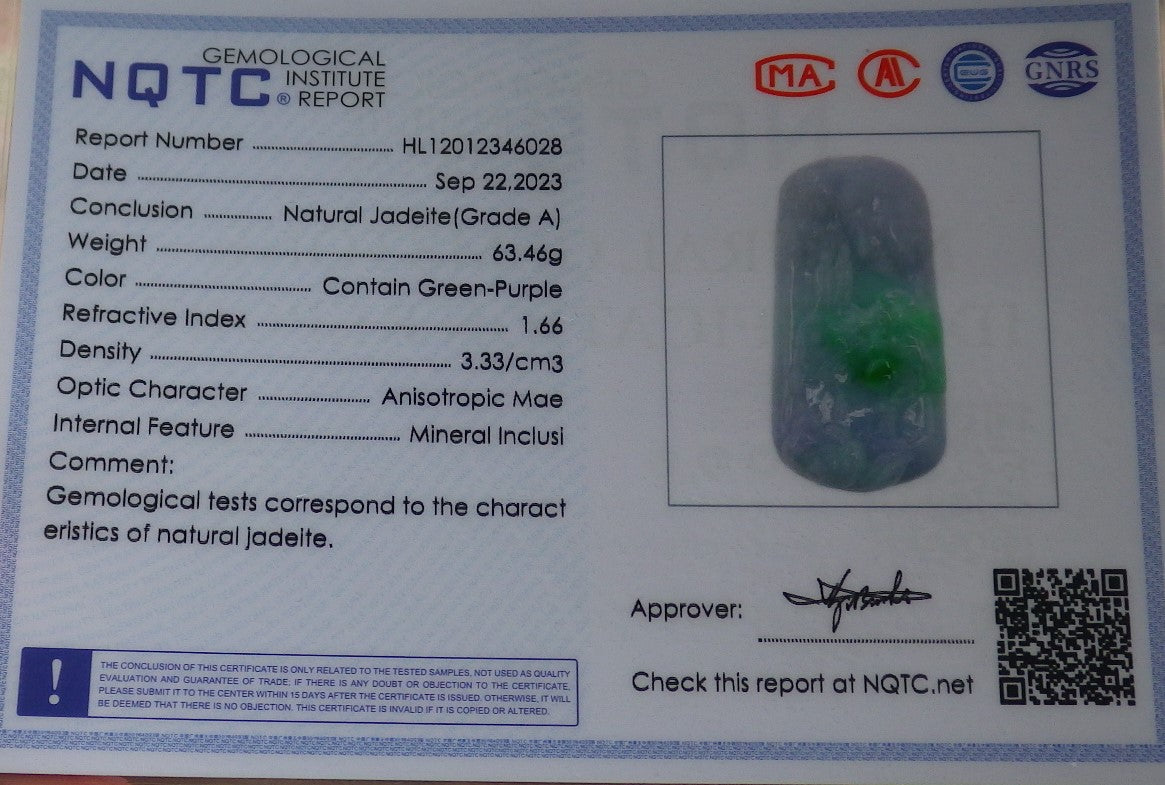 Certified Hand Carved Green Natural Myanmar Burma A Jade jadeite Sakyamuni Buddha God Spit Bead Pendant Necklace