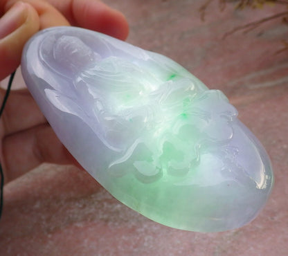 Certified Hand Carved Green Natural Myanmar Burma A Jade jadeite Sakyamuni Buddha God Spit Bead Pendant Necklace