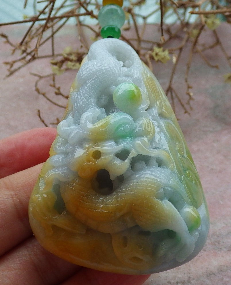 Certified Hand Carved Natural Green Myanmar Burma A Jade jadeite Pendant Necklace 14 Pcs