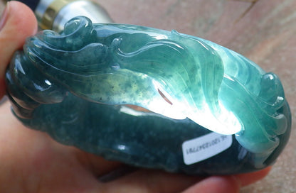 60mm Certified Hand Carved Green Natural A JADE Jadeite Dragon Circle Bangle Bracelet