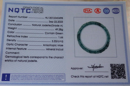 58mm Certified Hand Carved Natural A JADE Jadeite Rose Flower Circle Bangle Bracelet