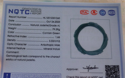 63mm Certified Hand Carved Blue Water Green Natural A JADE Jadeite Flower Knotted Circle Bangle Bracelet
