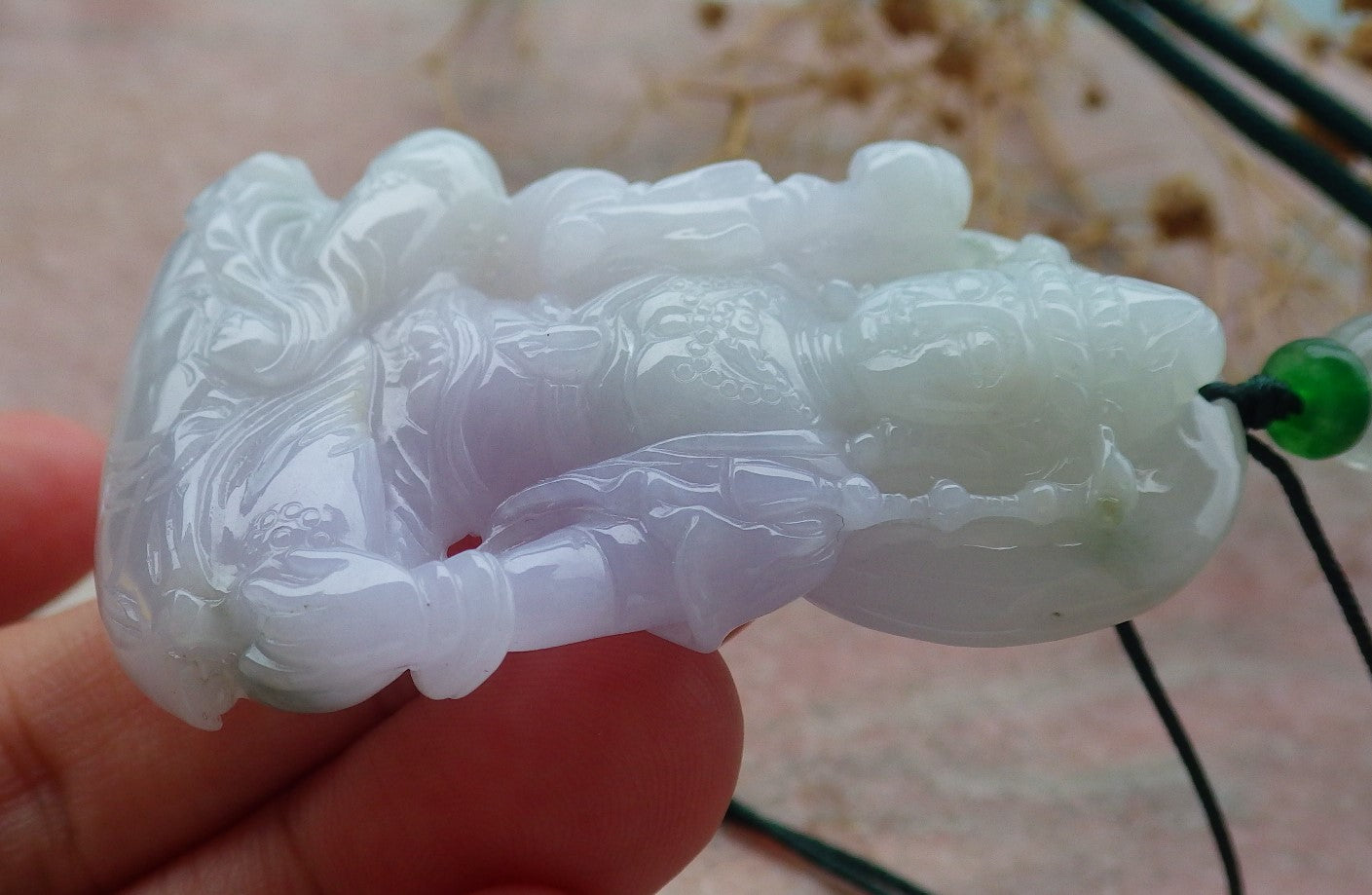 Certified Hand Carved Natural Myanmar Burma A Jade jadeite Pendant Necklace 3 item