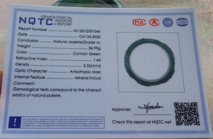 55mm Certified Hand Carved Natural Grade A JADE Jadeite Fish Bangle Bracelet