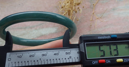 57mm Certified Hand Carved Green Natural Grade A JADE Jadeite Circle Bangle Bracelet