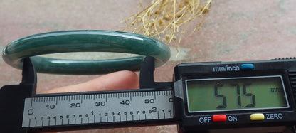 58mm Certified Hand Carved Natural A JADE Circle Jadeite Bracelet Bangle