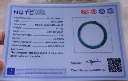 60mm Certified Hand Carved Green Natural A JADE Jadeite Snake Circle Bangle Bracelet