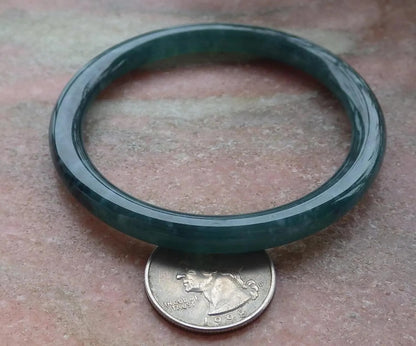 58mm Certified Hand Carved Natural A JADE Circle Jadeite Bangle Bracelet