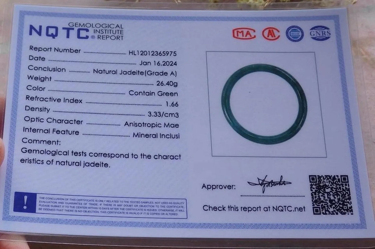 58mm Certified Hand Carved Natural A JADE Circle Jadeite Bangle Bracelet