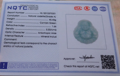 Certified Hand Carved Natural Myanmar Burma A Jade jadeite Coin Buddha God Lucky Amulet Pendant Necklace