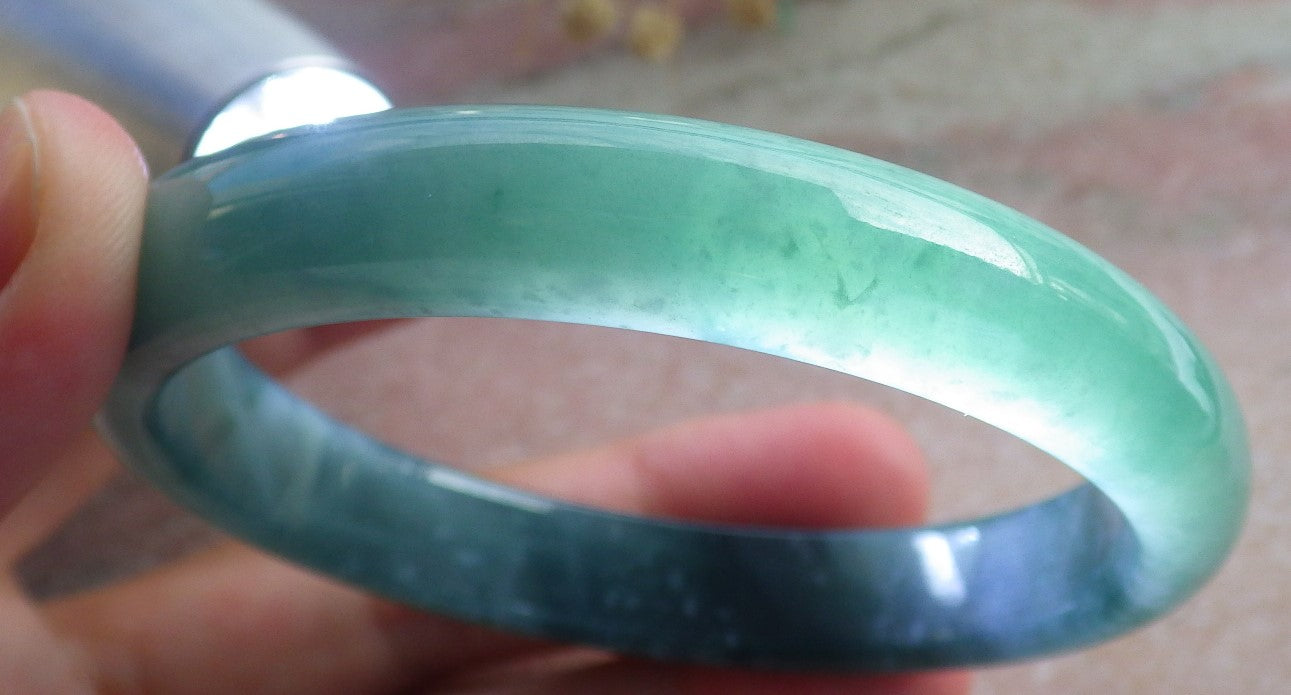 Certified Hand Carved Natural Myanmar Burma A JADE Circle Jadeite Bracelet Bangle 59mm
