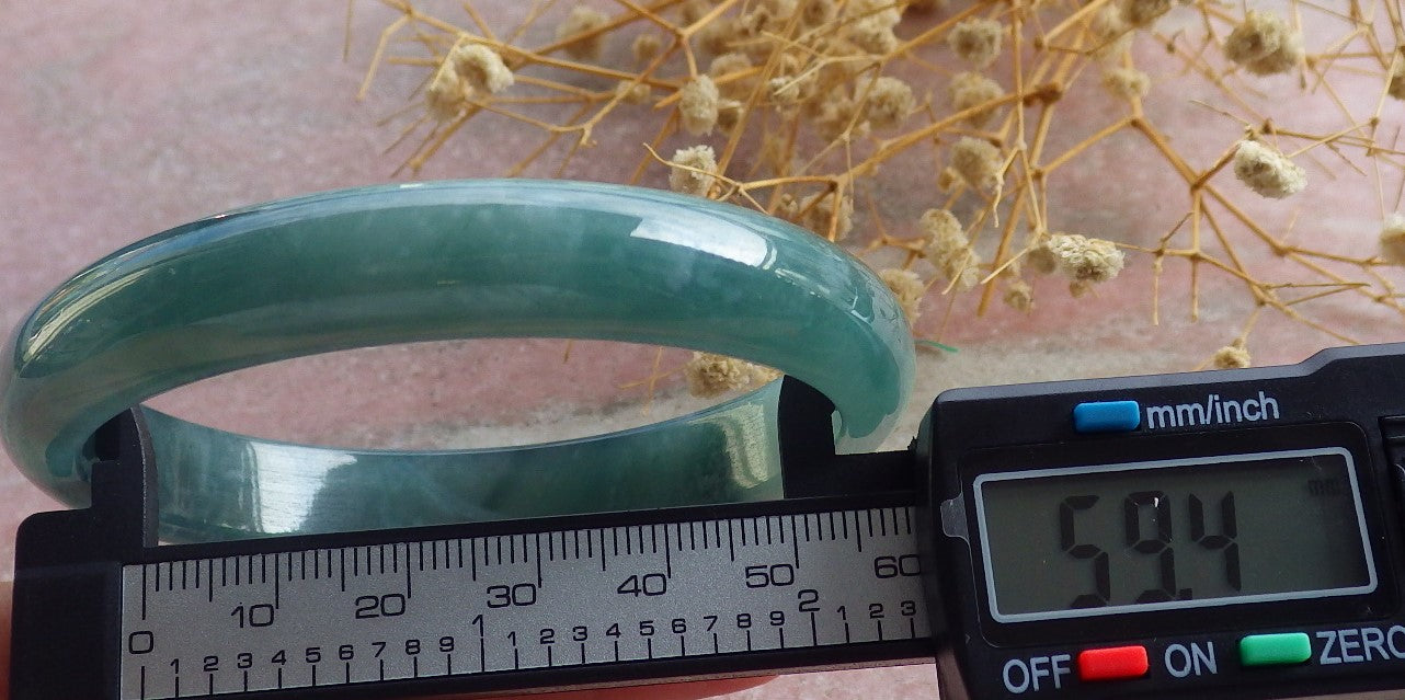 Certified Hand Carved Natural Myanmar Burma A JADE Circle Jadeite Bracelet Bangle 59mm