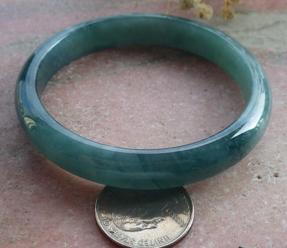 Certified Hand Carved Natural Myanmar Burma A JADE Circle Jadeite Bracelet Bangle 59mm