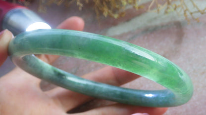 Certified Hand Carved Natural Myanmar Burma A JADE Round Circle Jadeite Bangle & Buddha Pendant