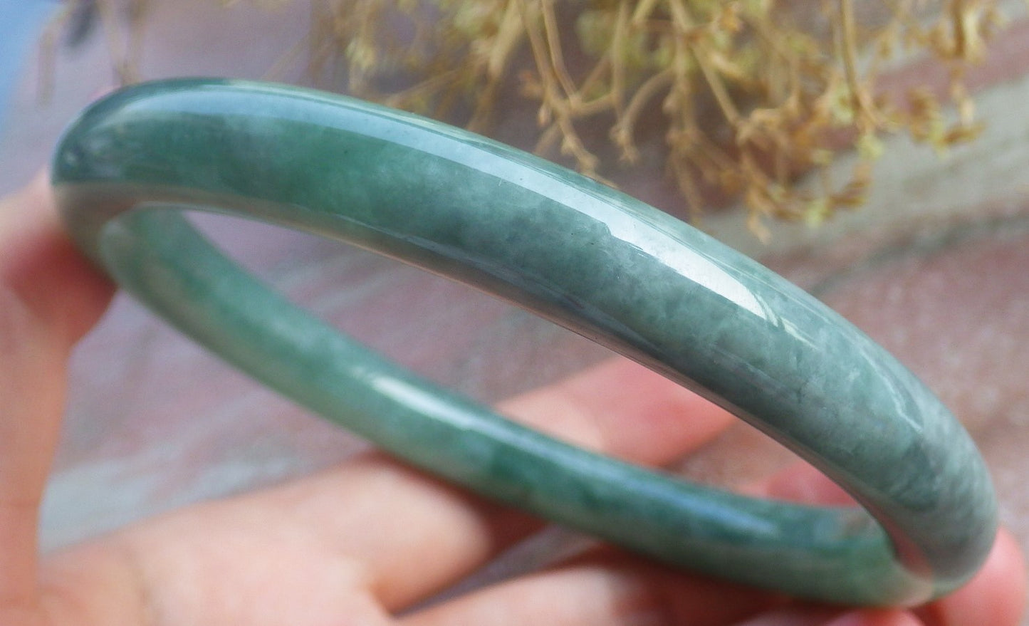Certified Hand Carved Natural Myanmar Burma A JADE Round Circle Jadeite Bangle & Buddha Pendant