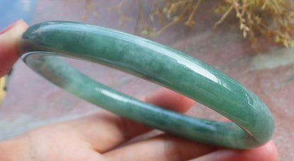 Certified Hand Carved Natural Myanmar Burma A JADE Round Circle Jadeite Bangle & Buddha Pendant