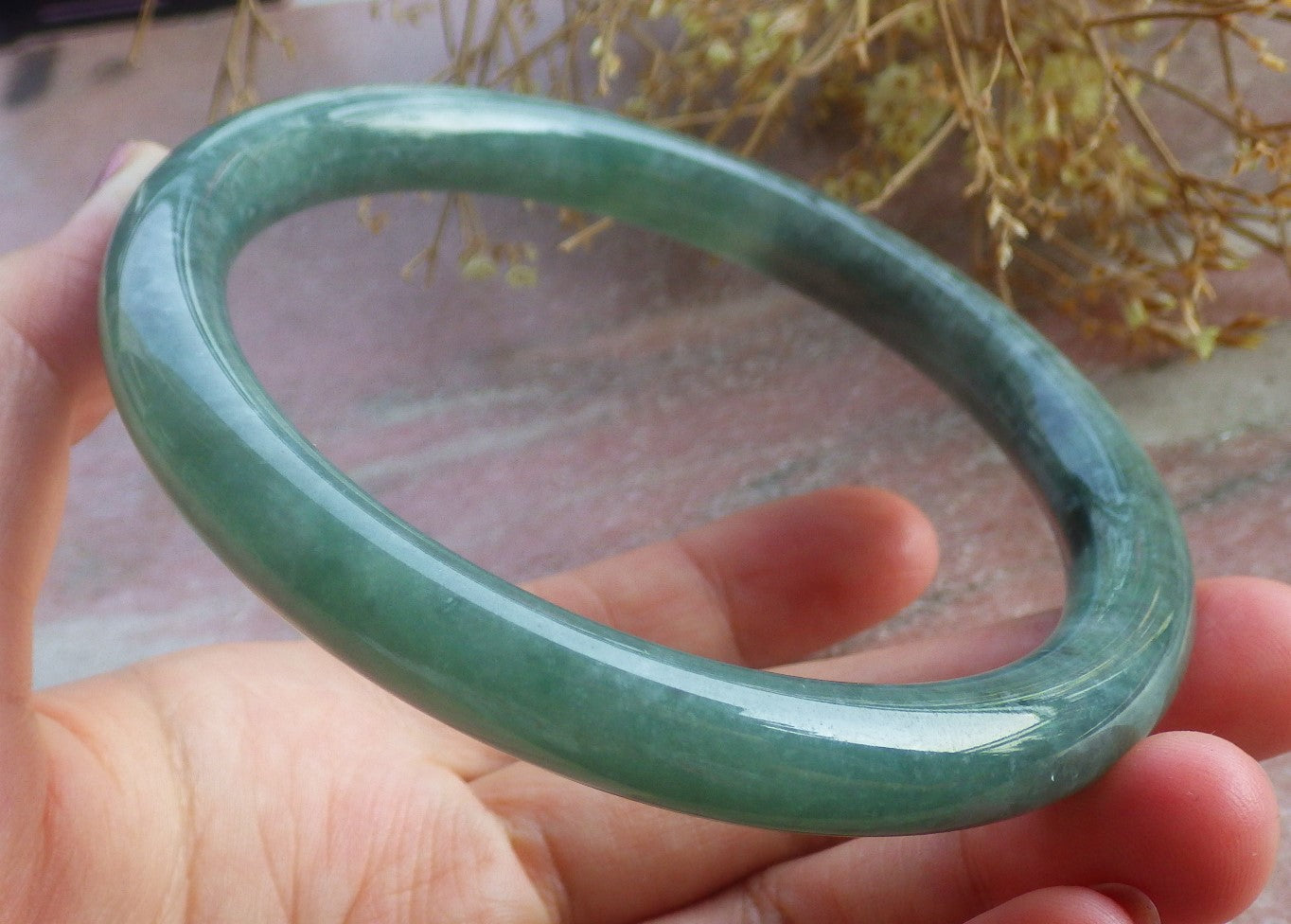 Certified Hand Carved Natural Myanmar Burma A JADE Round Circle Jadeite Bangle & Buddha Pendant