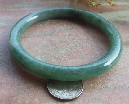Certified Hand Carved Natural Myanmar Burma A JADE Round Circle Jadeite Bangle & Buddha Pendant
