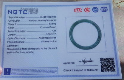 Certified Hand Carved Natural Myanmar Burma A JADE Round Circle Jadeite Bangle & Buddha Pendant