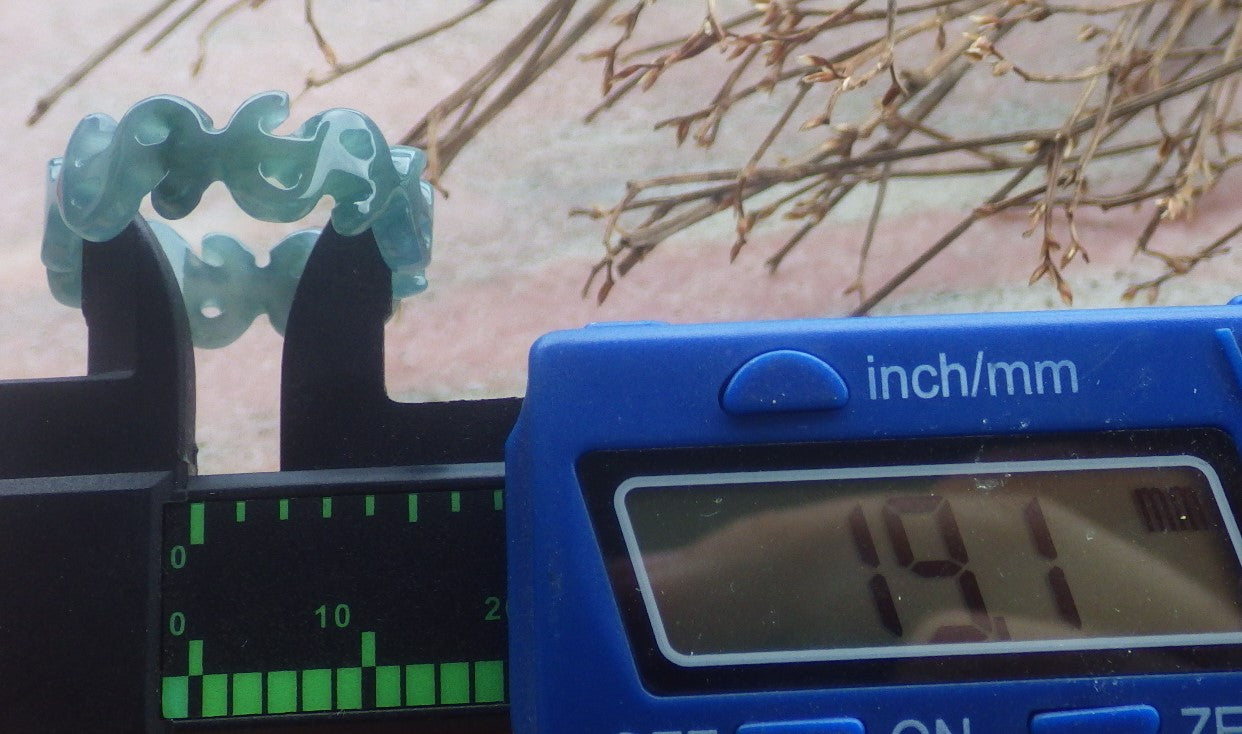 Certified Hand Carved Natural Myanmar Burma Grade A Jade jadeite Money Sign Circle Ring US 9