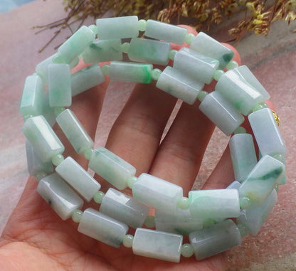 Certified Hand Carved Green Natural Burma A Jade Jadeite 3 pcs