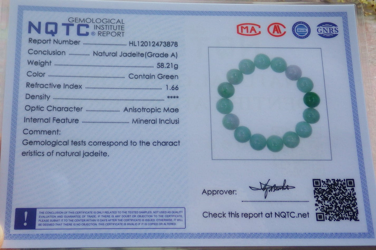 2 pcs Certified Hand Carved Natural Myanmar Burma A Jade Jadeite Circle Bead Beads Bracelet