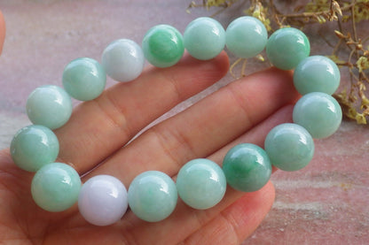 2 pcs Certified Hand Carved Natural Myanmar Burma A Jade Jadeite Circle Bead Beads Bracelet