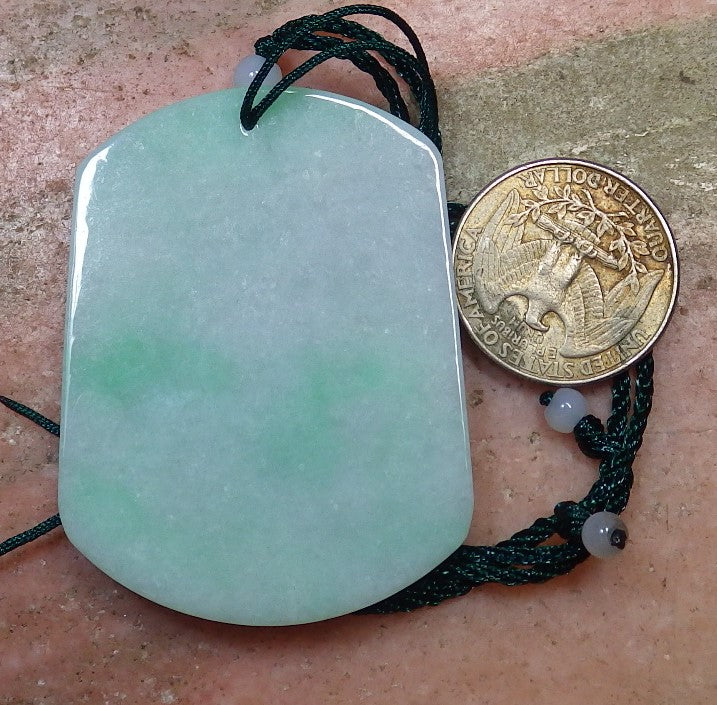 Certified Hand Carved Green Natural Burma A Jade Jadeite No Face Buddha God Pendant Necklace