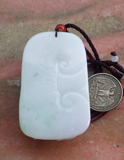 Certified Hand Carved Light Lavender & Light Green 100% Natural Myanmar Burma A Jade Jadeite Monkey Tree Squirrel Pendant Necklace