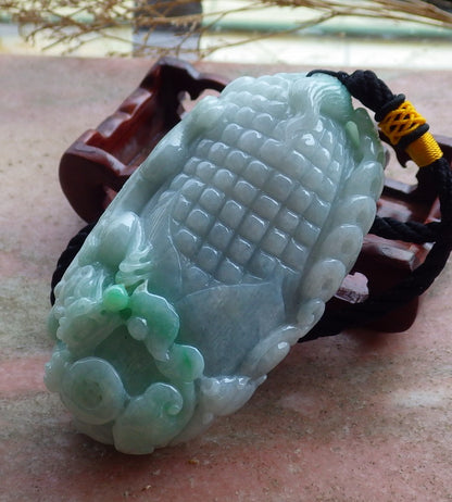 Certified Big Hand Carved Lavender Green 100% Myanmar Burma Grade A Jade jadeite Dragon Pi Xiu Coin Ruyi Lucky Amulet Hand Player