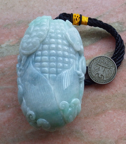 Certified Big Hand Carved Lavender Green 100% Myanmar Burma Grade A Jade jadeite Dragon Pi Xiu Coin Ruyi Lucky Amulet Hand Player