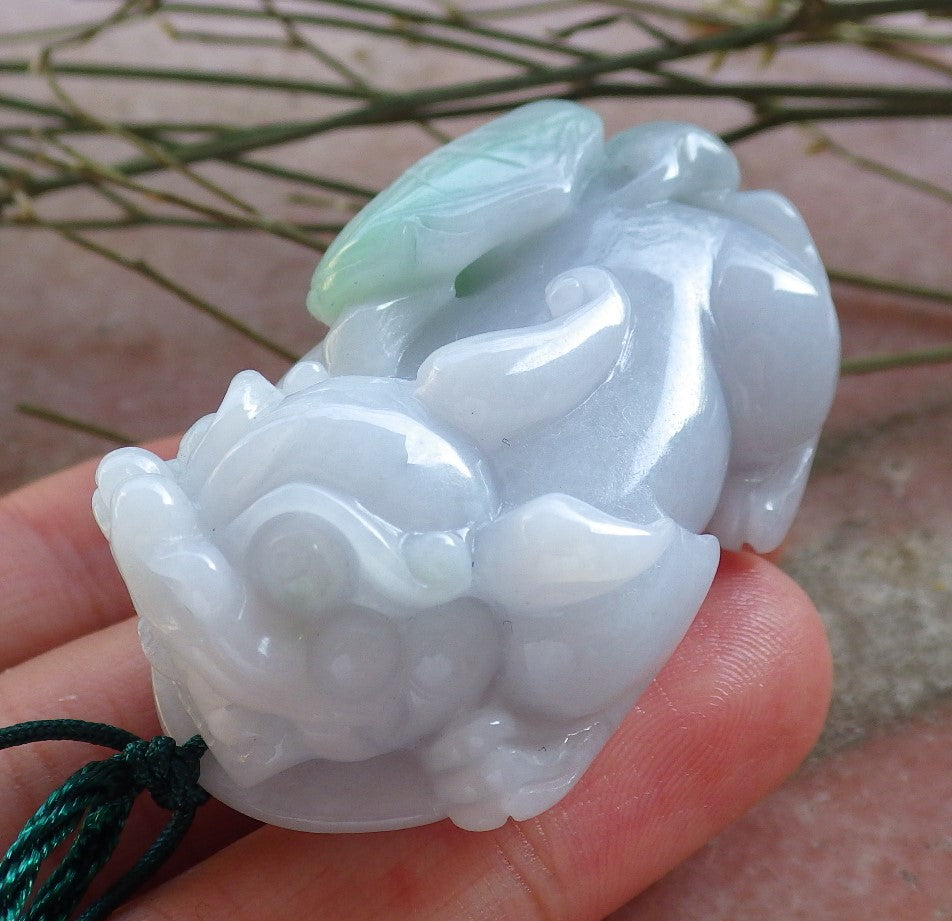 Certified Hand Carved Natural Green Myanmar Burma A Jade jadeite Dragon Pi Xiu Pendant Necklace