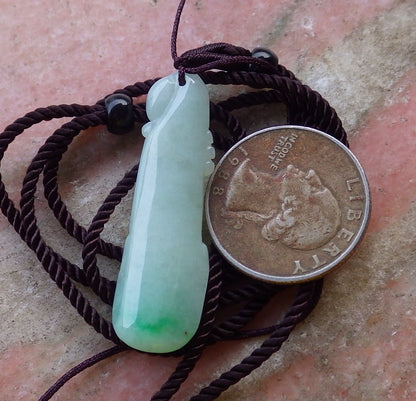 Certified Hand Carved Green Natural Myanmar Burma A Jade Jadeite Rose Orchid Flower Pendant Necklace