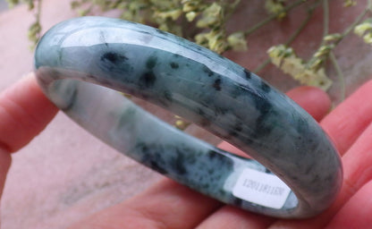 Certified Hand Carved Green Myanmar Burma 100% Natural Grade A JADE Jadeite Bangle Bracelet 58mm