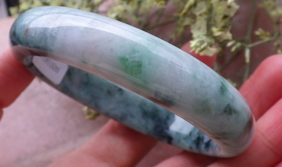 Certified Hand Carved Green Myanmar Burma 100% Natural Grade A JADE Jadeite Bangle Bracelet 58mm