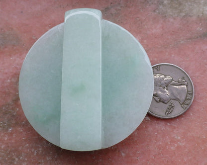 Certified Hand Carved Green Natural Myanmar Burma A Jade Jadeite Dragon Lucky Amulet Belt Buckle Circle