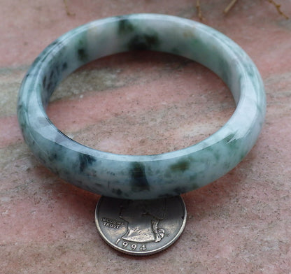 Certified Hand Carved Green 100% Natural Myanmar Burma Grade A JADE Jadeite Circle Round Bangle Bracelet 58mm