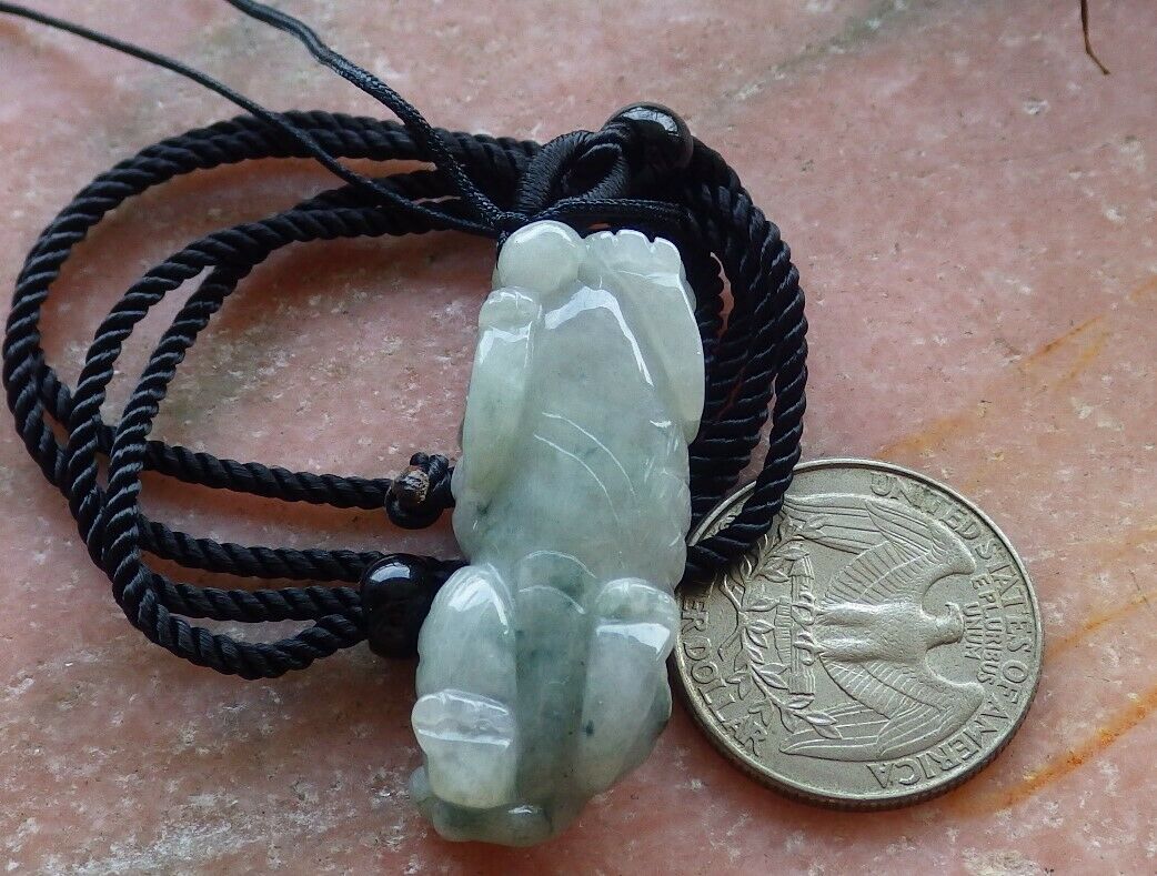 Certified Hand Carved Brown Red Green Natural 100% Myanmar Burma A Jade jadeite Animal Tiger Pendant Necklace